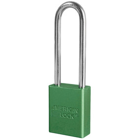 Anodized Green Aluminum Safety Padlock with 3